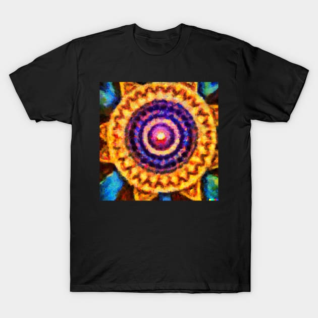 Colourful Mandala design Impressionist painting T-Shirt by Eternal Experience